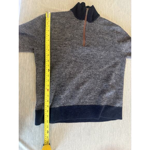 UNTUCKit Mens 100% Merino Wool Knit Sweater Size XL 1/4 Zip Navy Preppy Nautical - Picture 8 of 9